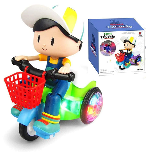 Moto Triciclo Acrobático Infantil con Luces LED – Diversión Segura que Enamora